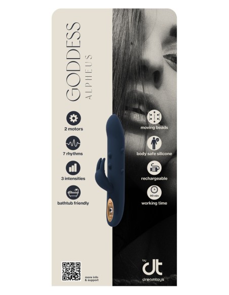 INCRUSTACIÓN DREAMTOYS GODDESS COLLECTION ALPHEUS CONEJO VIBRADOR CON CUENTAS MÓVILES