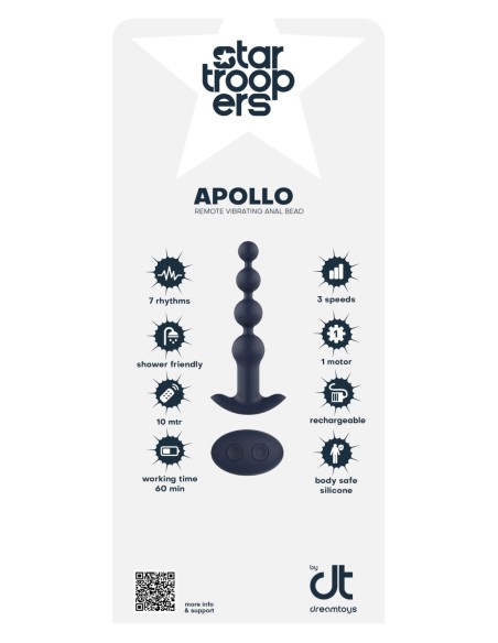 INCRUSTACIÓN DREAMTOYS STARTROOPERS APOLLO CUENTA ANAL VIBRADORA REMOTA