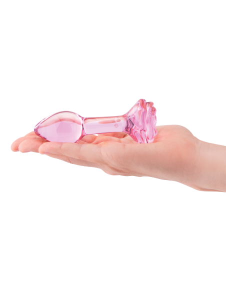 B-VIBE PINK ROSES GLASS BUTT PLUG TRAINING SET