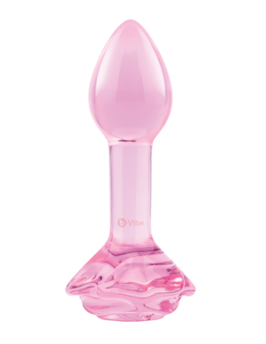 B-VIBE PINK ROSES GLASS BUTT PLUG TRAINING SET