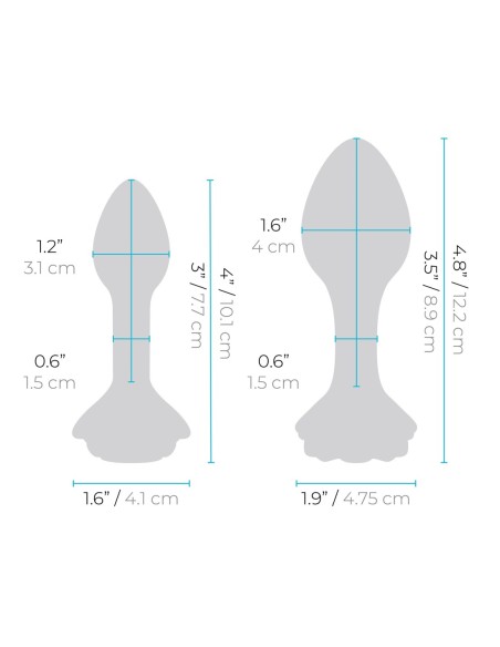 B-VIBE PINK ROSES GLASS BUTT PLUG TRAINING SET