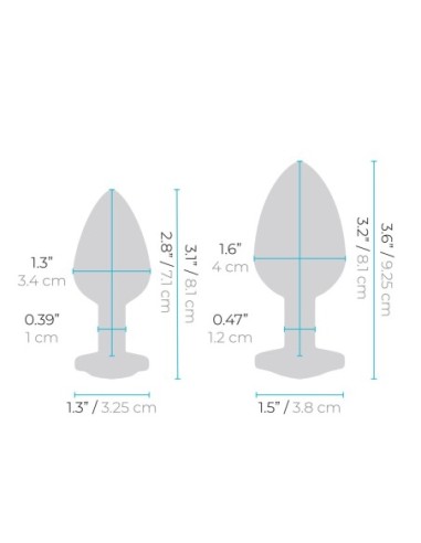 B-VIBE JEWEL HEART METAL BUTT PLUG TRAINING SET