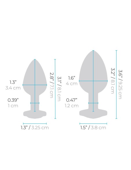 B-VIBE JEWEL HEART METAL BUTT PLUG TRAINING SET