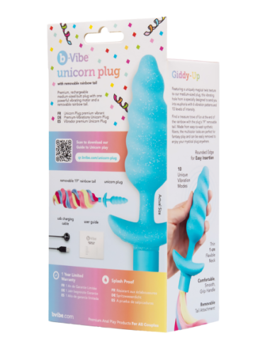 B-VIBE UNICORN PLUG WITH RAINBOW TAIL
