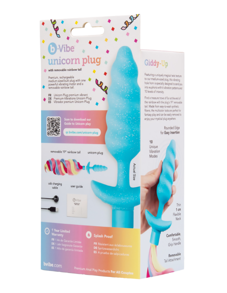 B-VIBE UNICORN PLUG WITH RAINBOW TAIL
