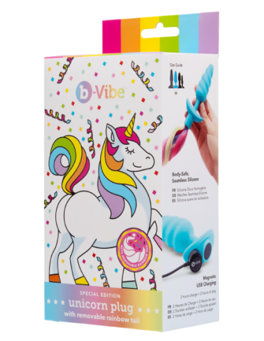 B-VIBE UNICORN PLUG WITH RAINBOW TAIL