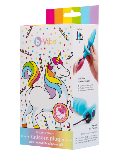 B-VIBE UNICORN PLUG WITH RAINBOW TAIL