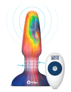 B-VIBE PEACE AND LOVE TIE DYE RIMMING PLUG