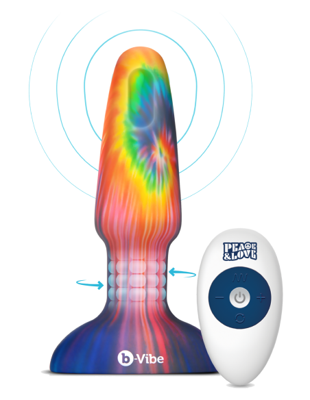 B-VIBE PEACE AND LOVE TIE DYE RIMMING PLUG