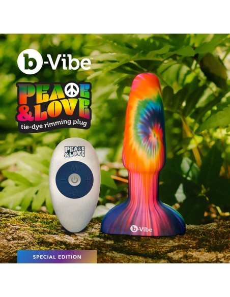 B-VIBE PEACE AND LOVE TIE DYE RIMMING PLUG