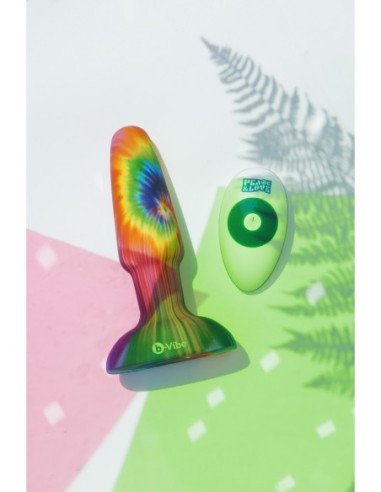 B-VIBE PEACE AND LOVE TIE DYE RIMMING PLUG