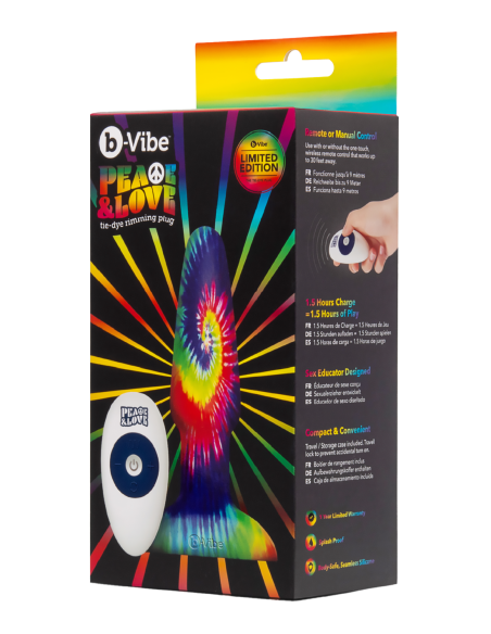 B-VIBE PEACE AND LOVE TIE DYE RIMMING PLUG