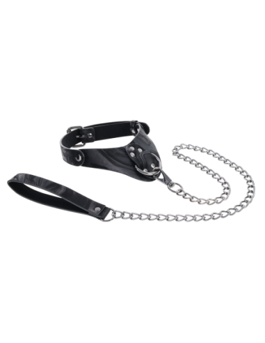 SPORTSHEETS COLLAR Y CORREA DE TERCIOPELO NEGRO