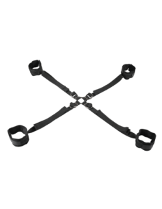 SPORTSHEETS VELVET NOIR ADJUSTABLE HOG TIE & CUFF SET