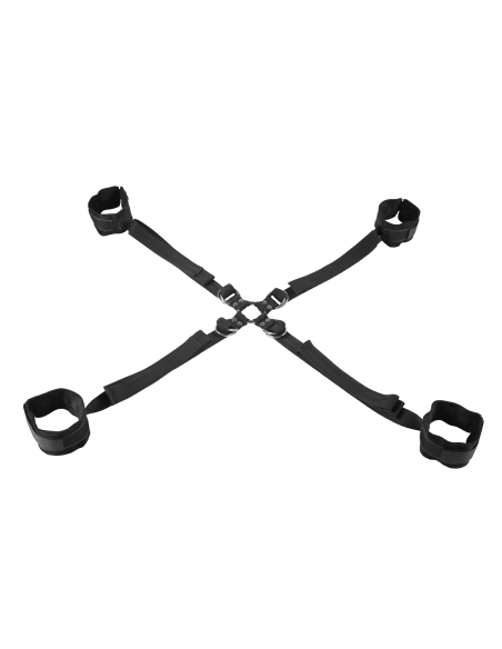 SPORTSHEETS CONJUNTO DE CORBATA Y PUÑOS AJUSTABLES DE TERCIOPELO NEGRO