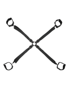 SPORTSHEETS VELVET NOIR ADJUSTABLE HOG TIE & CUFF SET 2