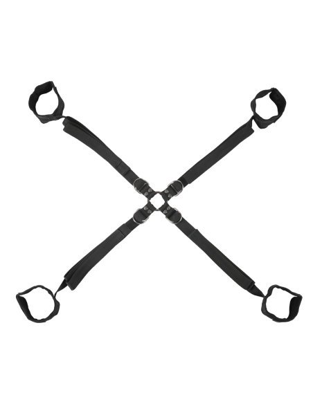 SPORTSHEETS VELVET NOIR ADJUSTABLE HOG TIE & CUFF SET