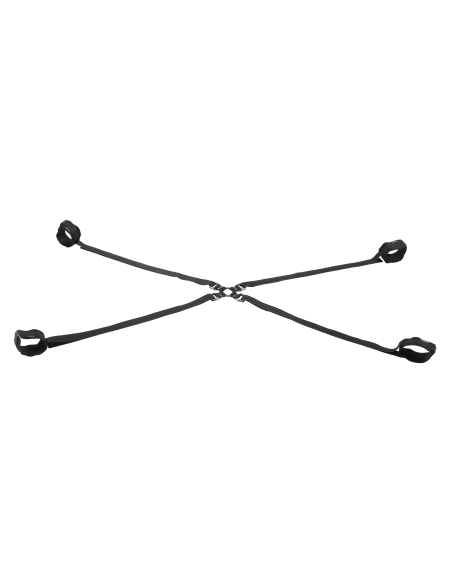 SPORTSHEETS VELVET NOIR ADJUSTABLE HOG TIE & CUFF SET