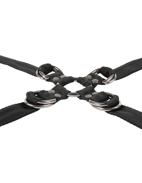 SPORTSHEETS VELVET NOIR ADJUSTABLE HOG TIE & CUFF SET