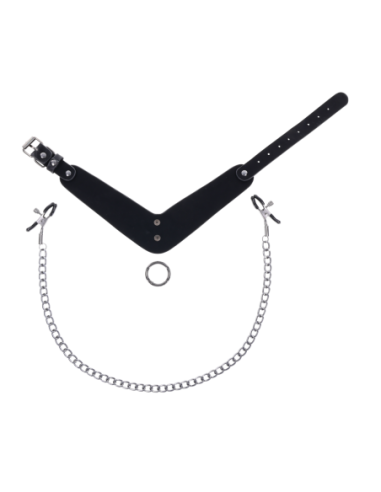 SPORTSHEETS VELVET NOIR COLLAR & REMOVABLE CLAMPS