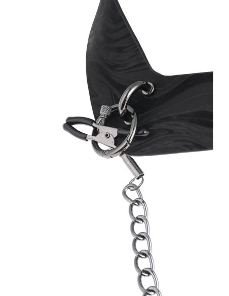 SPORTSHEETS VELVET NOIR COLLAR & REMOVABLE CLAMPS