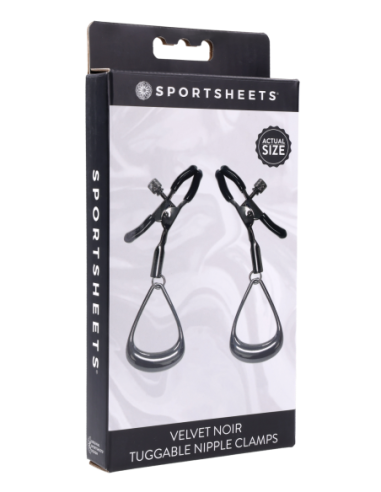 SPORTSHEETS PINZAS DE PEZÓN DE TERCIOPELO NOIR