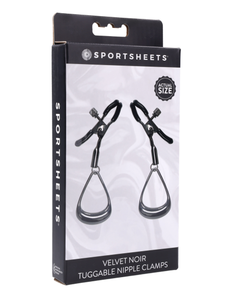SPORTSHEETS PINZAS DE PEZÓN DE TERCIOPELO NOIR