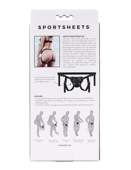 SPORTSHEETS ARNÉSDE TERCIOPELO NEGRO