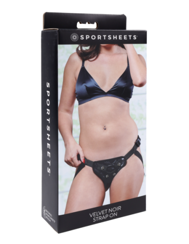 SPORTSHEETS ARNÉSDE TERCIOPELO NEGRO