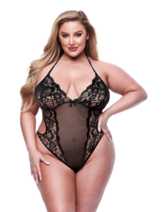 BACI ECO LACE AND MESH TEDDY BLACK, QS