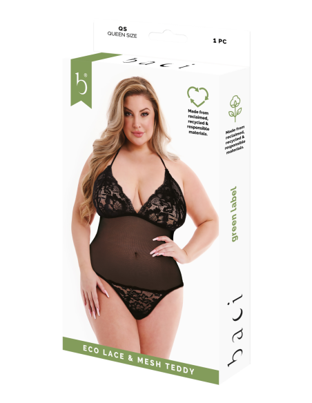 BACI ECO LACE AND MESH TEDDY BLACK, QS