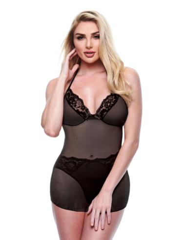 BACI 2 PCS. ECO CHEMISE AND PANTY SET BLACK
