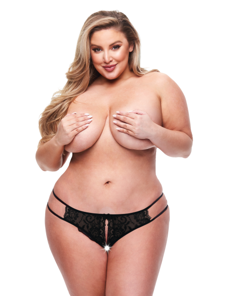 BACI CROTCHLESS LACE PANTY BLACK