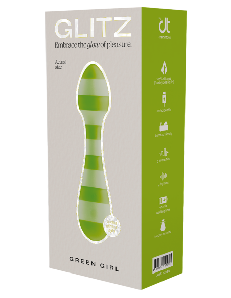 GLITZ GREEN GIRL TRAVEL WAND MASSAGER