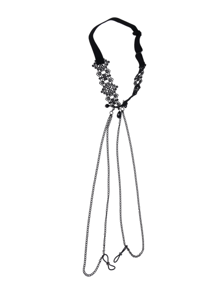 SPORTSHEETS SEX AND MISCHIEF LACE COLLAR WITH NIPPLE TIES