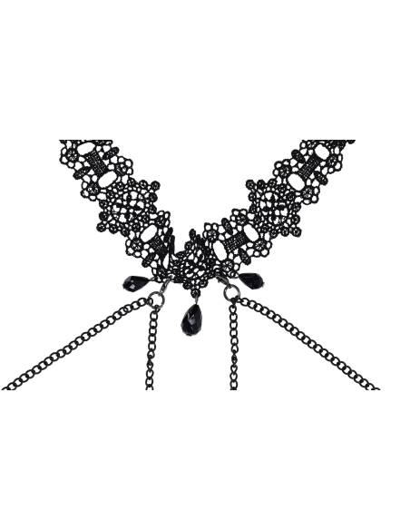 SPORTSHEETS SEX AND MISCHIEF CUELLO DE ENCAJE CON LAZOS PARA LOS PEZONES