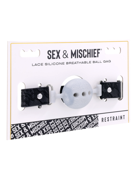 SPORTSHEETS SEX AND MISCHIEF LACE SILICONE BREATHABLE BALL GAG