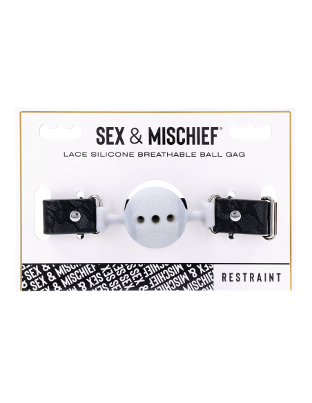 SPORTSHEETS SEX AND MISCHIEF LACE SILICONE BREATHABLE BALL GAG
