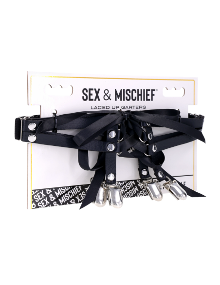 SPORTSHEETS SEX AND MISCHIEF LACED UP GARTERS