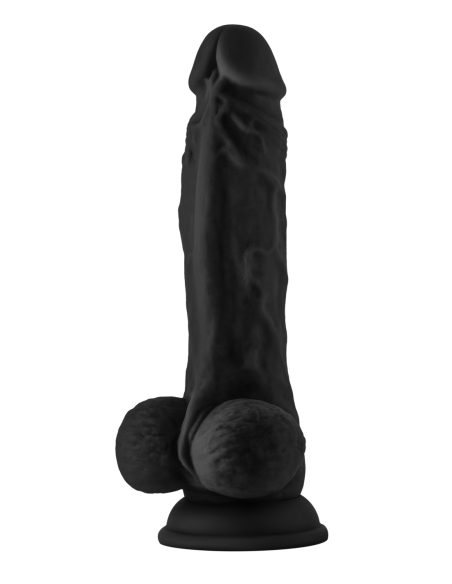 SHAFT MODELO UN DONG DE SILICONA LÍQUIDA DE 8,5 PULGADAS CON BOLAS NEGRAS