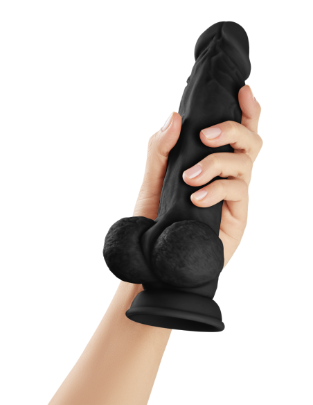 SHAFT MODELO UN DONG DE SILICONA LÍQUIDA DE 8,5 PULGADAS CON BOLAS NEGRAS