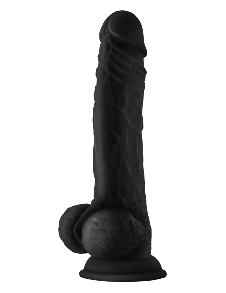 SHAFT MODELO UN DONG DE SILICONA LÍQUIDA DE 10,5 PULGADAS CON BOLAS NEGRAS