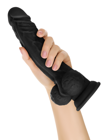 SHAFT MODEL A 10.5 INCH LIQUID SILICONE DONG WITH BALLS BLACK