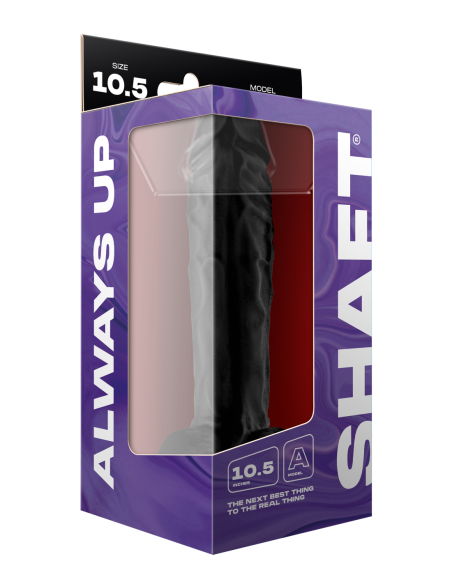 SHAFT MODEL A 10.5 INCH LIQUID SILICONE DONG WITH BALLS BLACK