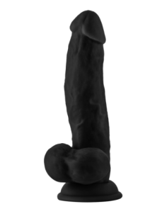 SHAFT MODEL N 8.5 INCH LIQUID SILICONE DONG WITH BALLS BLACK