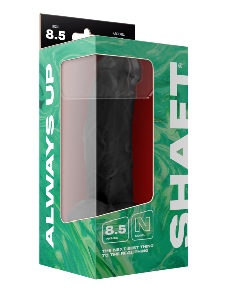 SHAFT MODEL N 8.5 INCH LIQUID SILICONE DONG WITH BALLS BLACK