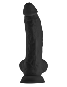 SHAFT MODEL N 9.5 INCH LIQUID SILICONE DONG WITH BALLS BLACK 2