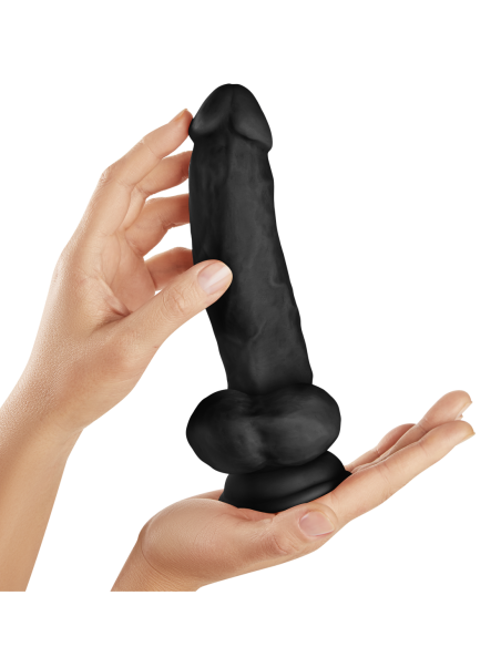SHAFT MODEL N 9.5 INCH LIQUID SILICONE DONG WITH BALLS BLACK