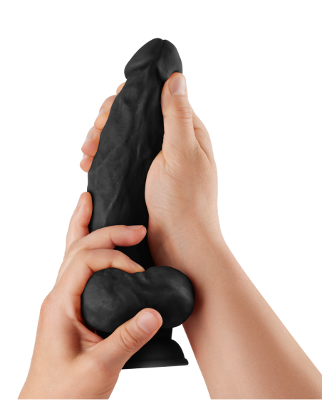 SHAFT MODELO N DONG DE SILICONA LÍQUIDA DE 9,5 PULGADAS CON BOLAS NEGRAS