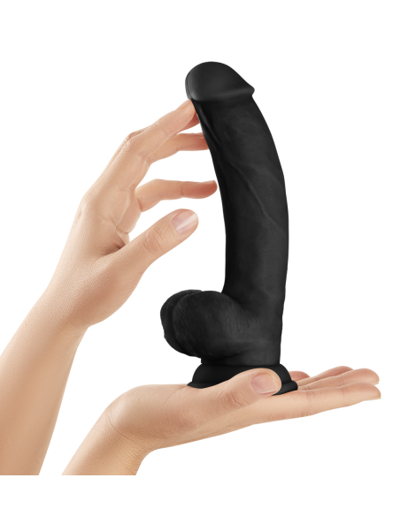 SHAFT MODEL C 9.5 INCH LIQUID SILICONE DONG WITH BALLS BLACK